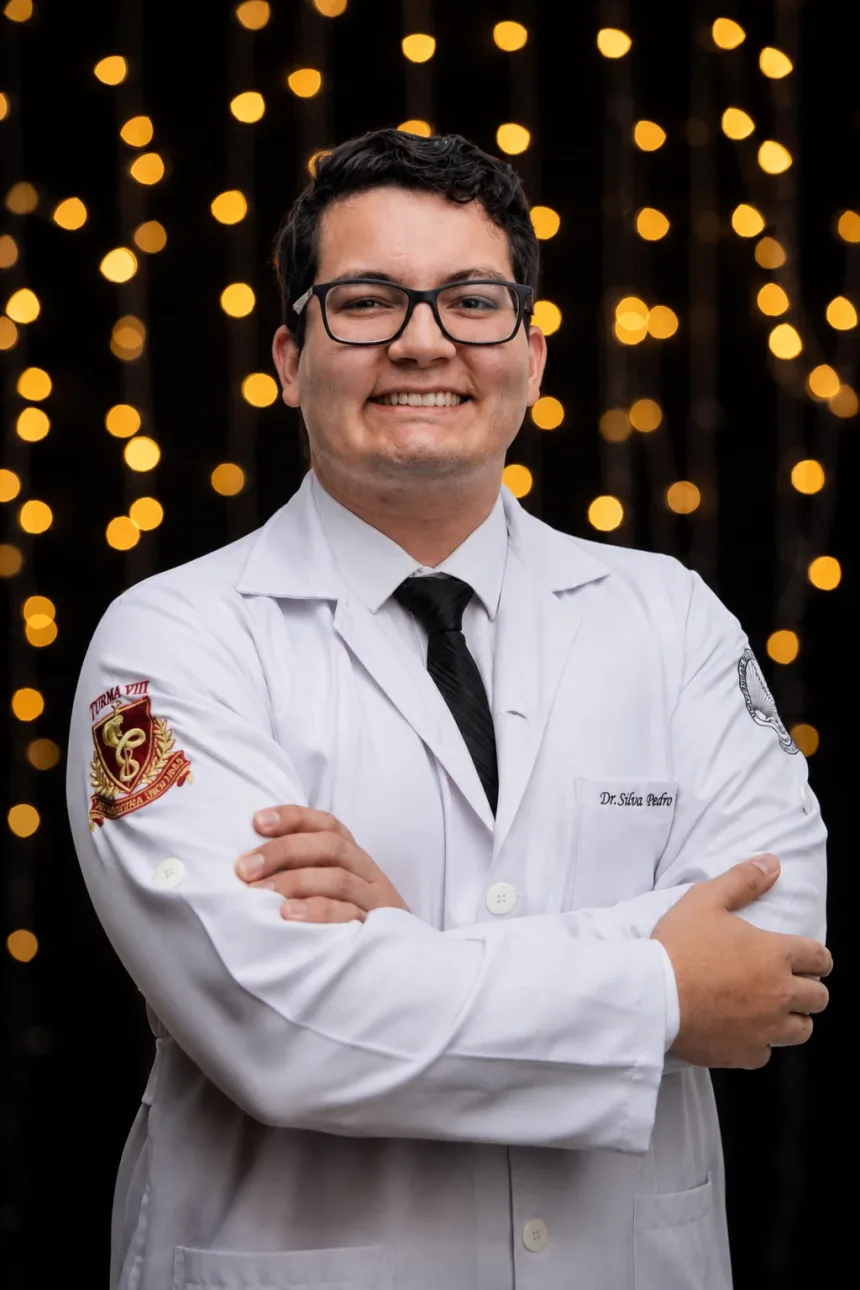 Dr. Silas Pedro, de jaleco branco e estetoscópio